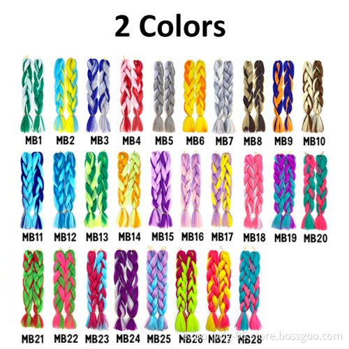 Ombre Jumbo Synthetic Braiding Hair Crochet Mix Colorful Synthetic Hair Extensions Jumbo Crochet Braids